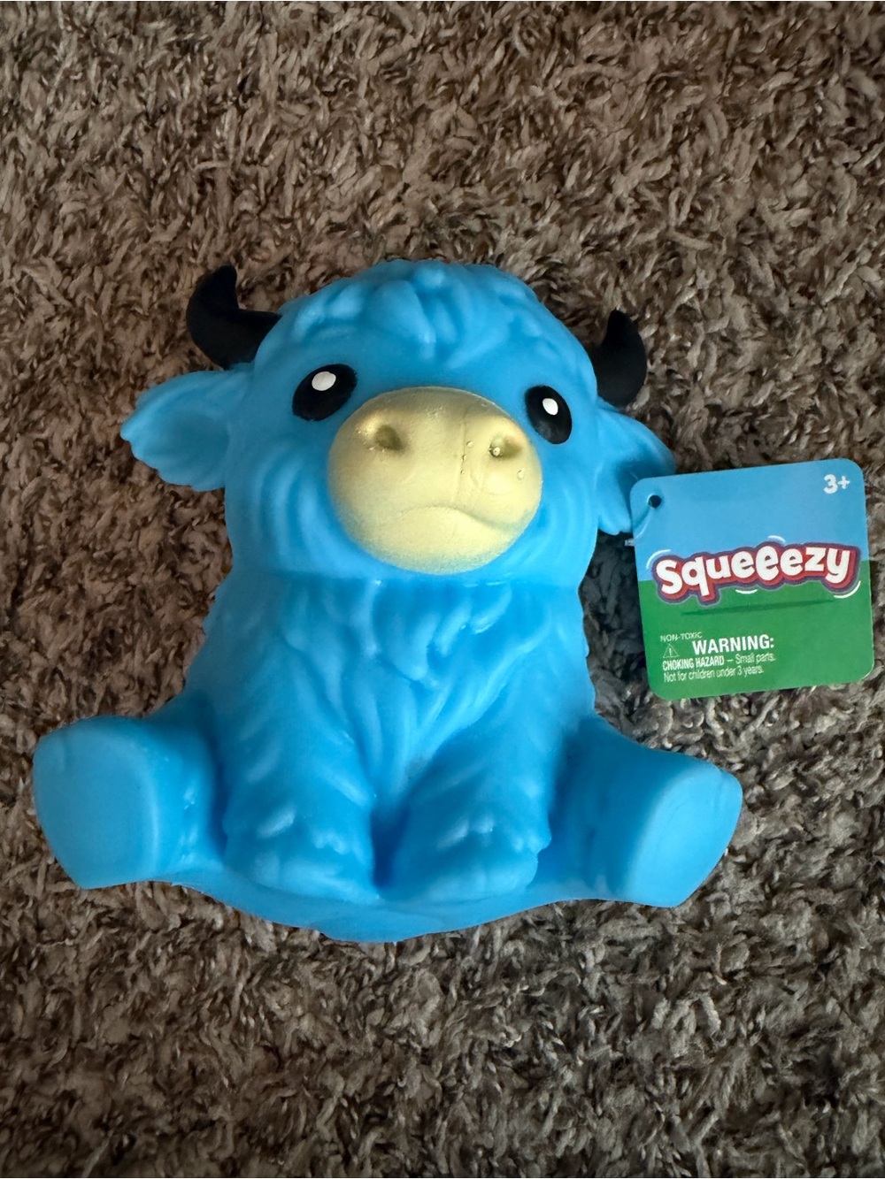 Squeeezy Highland Cow Toy - Blue